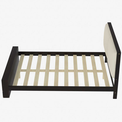 Queen Platform Bed with LED Headboard Espresso