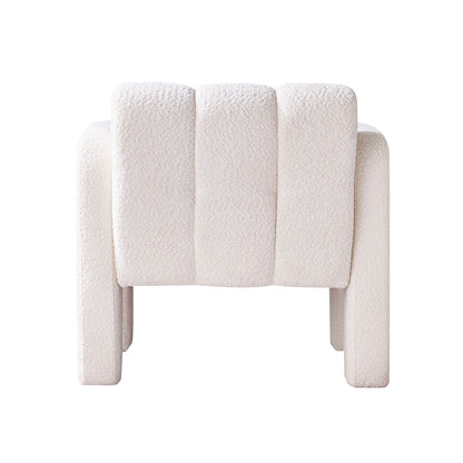 Boucle Accent Chair Beige Upholstery