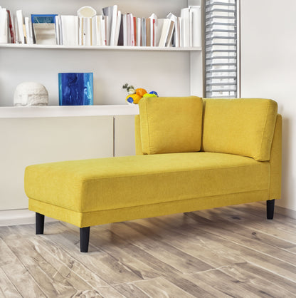 Mid-Century Fabric Chaise Lounge Beige