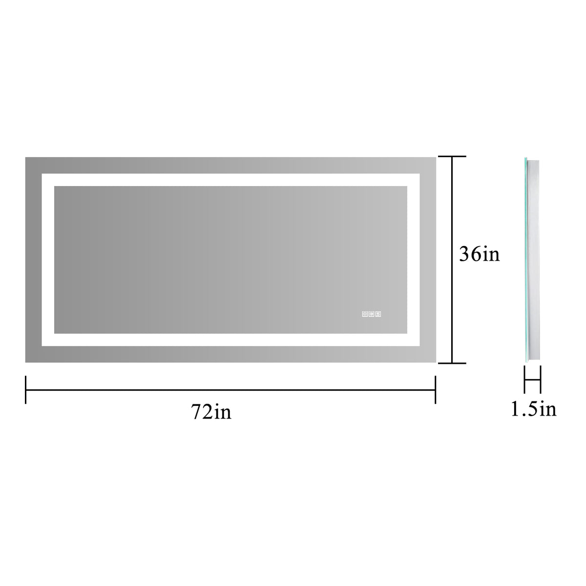 LED Bathroom Mirror 72×36 Anti-Fog