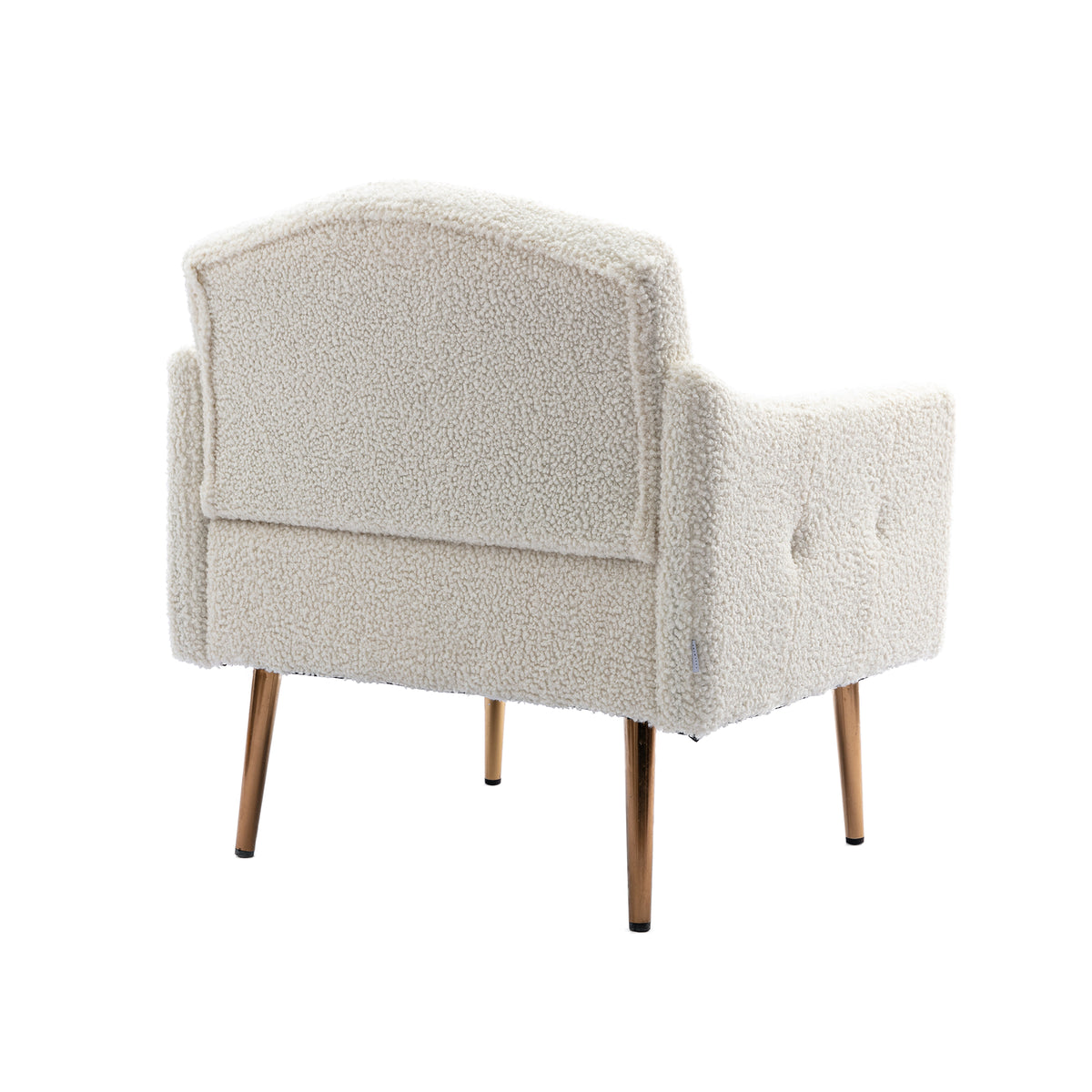 Teddy Armchair with Gold Legs – White