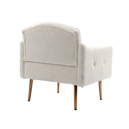 Teddy Armchair with Gold Legs – White