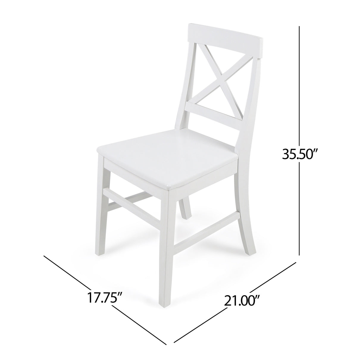 Roshan Farmhouse Dining Chairs Set of 2 White