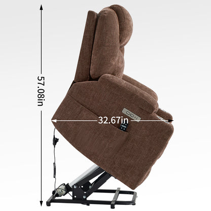 Chenille Power Recliner Chair 350LB Capacity