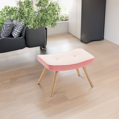Wooden Step Ottoman with Cushion Pink
