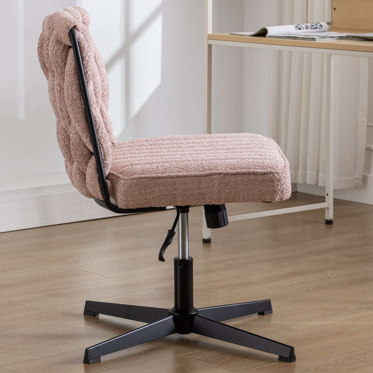 Armless Office Chair – Blush Pink