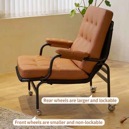 Modern Brown Leather Living Room Armchair