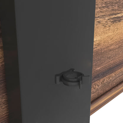 Rustic Brown TV Console – 65” Wood & Glass