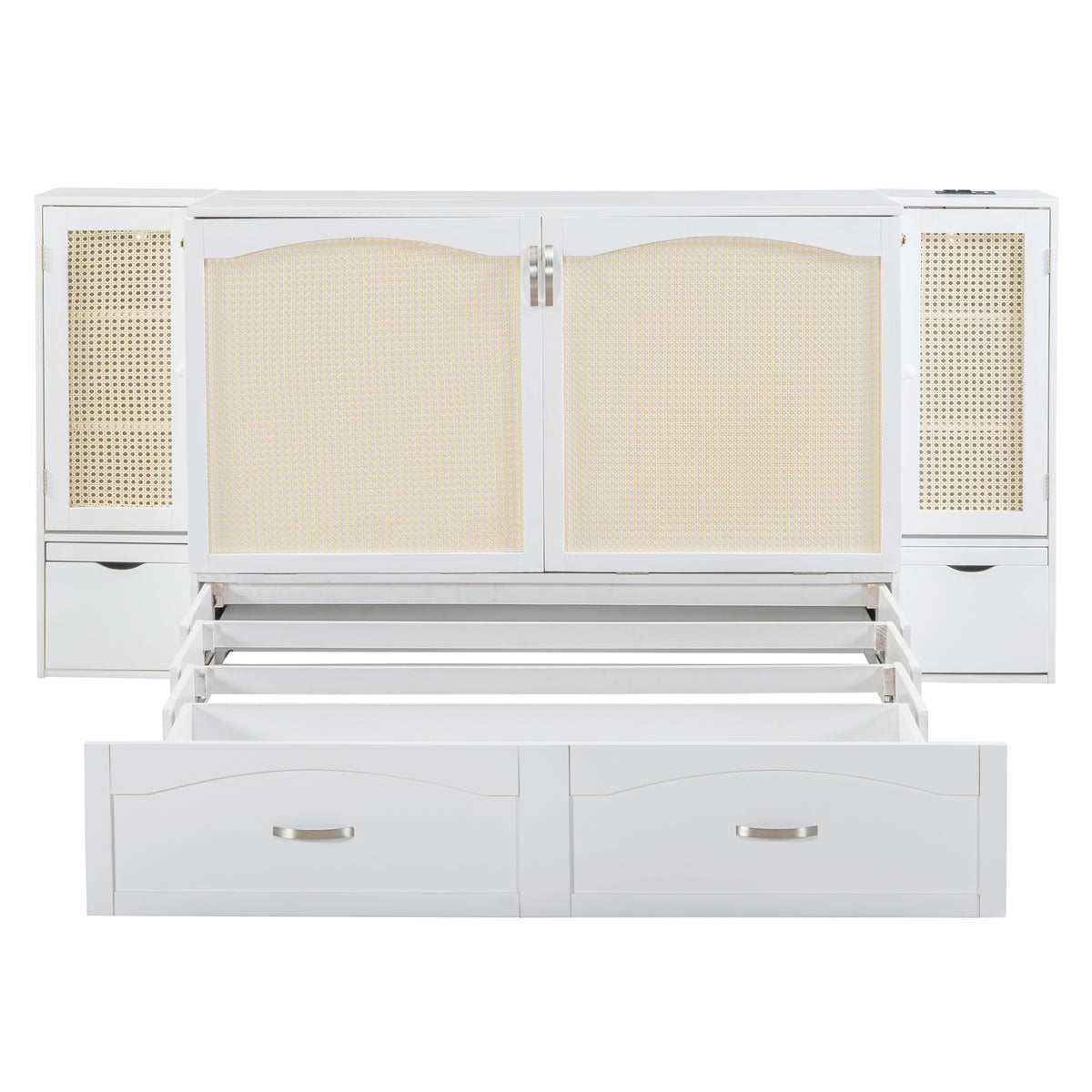 Murphy Wall Bed with Drawers White Finish