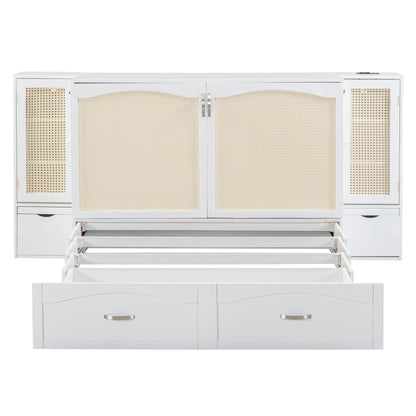 Murphy Wall Bed with Drawers White Finish