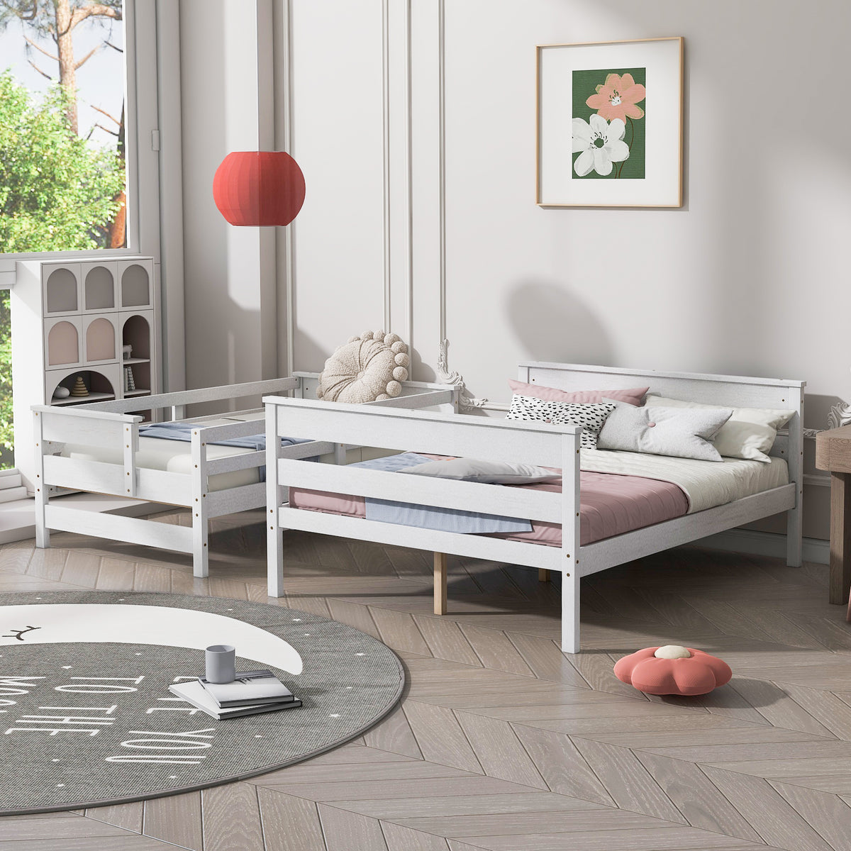 Twin over Full Bunk Bed White