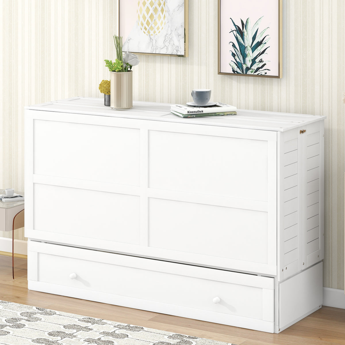 Queen Murphy Bed White