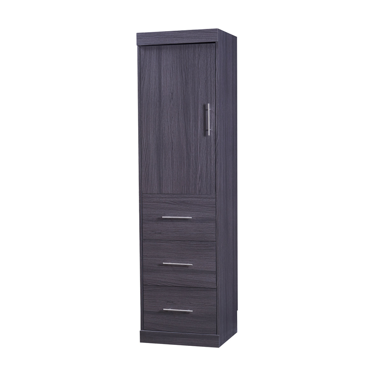 Full Murphy Bed with Wardrobe Gray