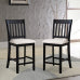 Black Bar Stools Set of 2 Rubberwood