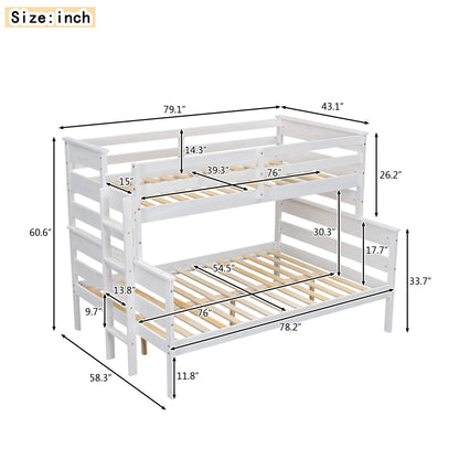 Twin over Full Bunk Bed White