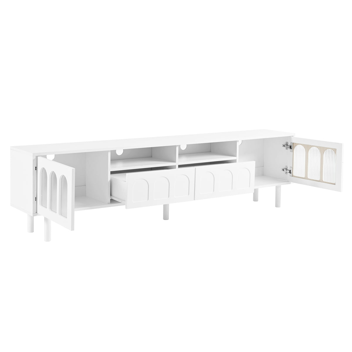 Cream Gloss LED TV Stand – 80”