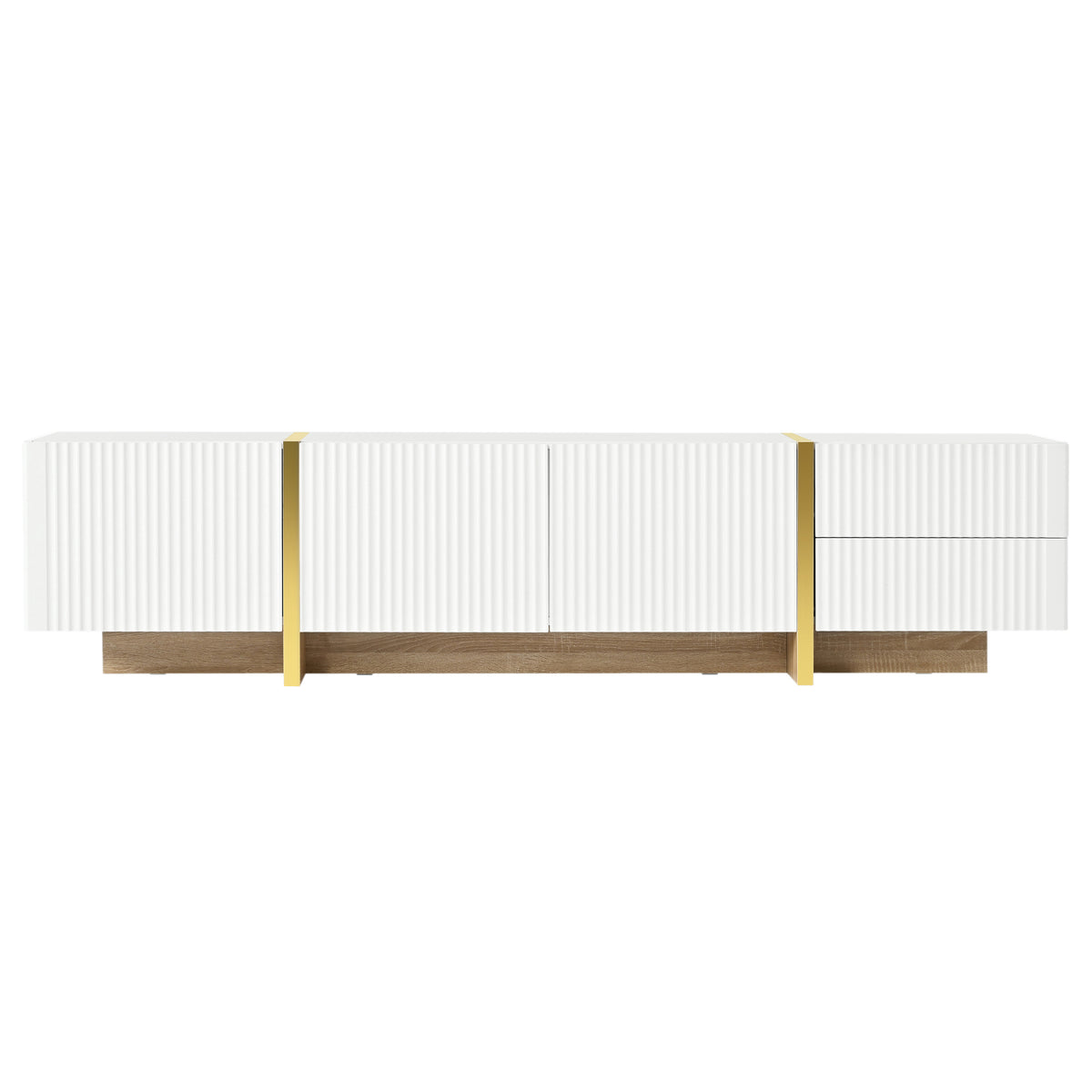 Luxury Fluted TV Stand White