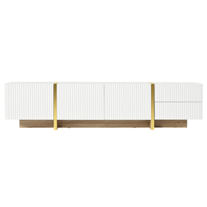 Luxury Fluted TV Stand White