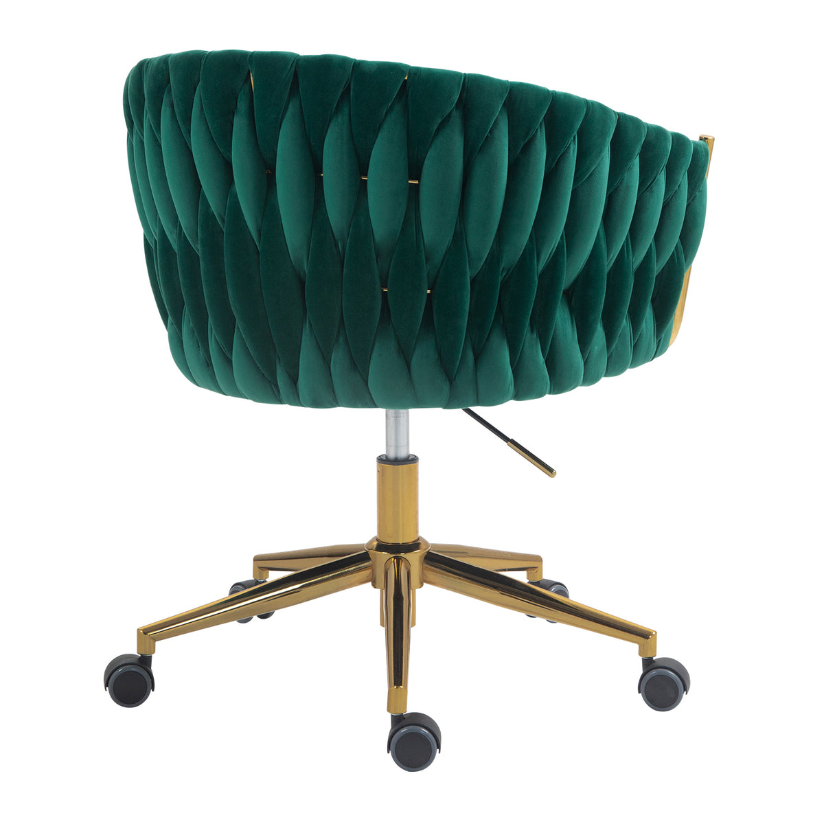 Modern Adjustable Vanity Chair with Wheels Green
