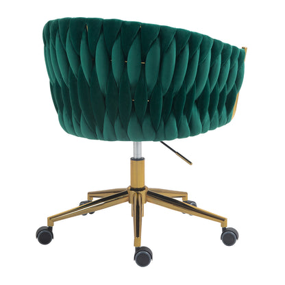 Modern Adjustable Vanity Chair with Wheels Green