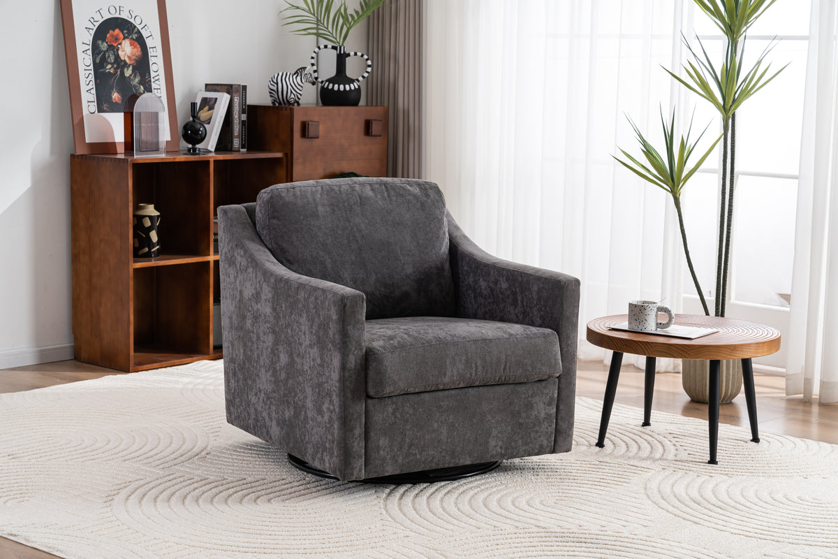 Large Swivel Accent Chair Gray