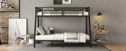 Metal Bunk Bed with Safety Rails Black