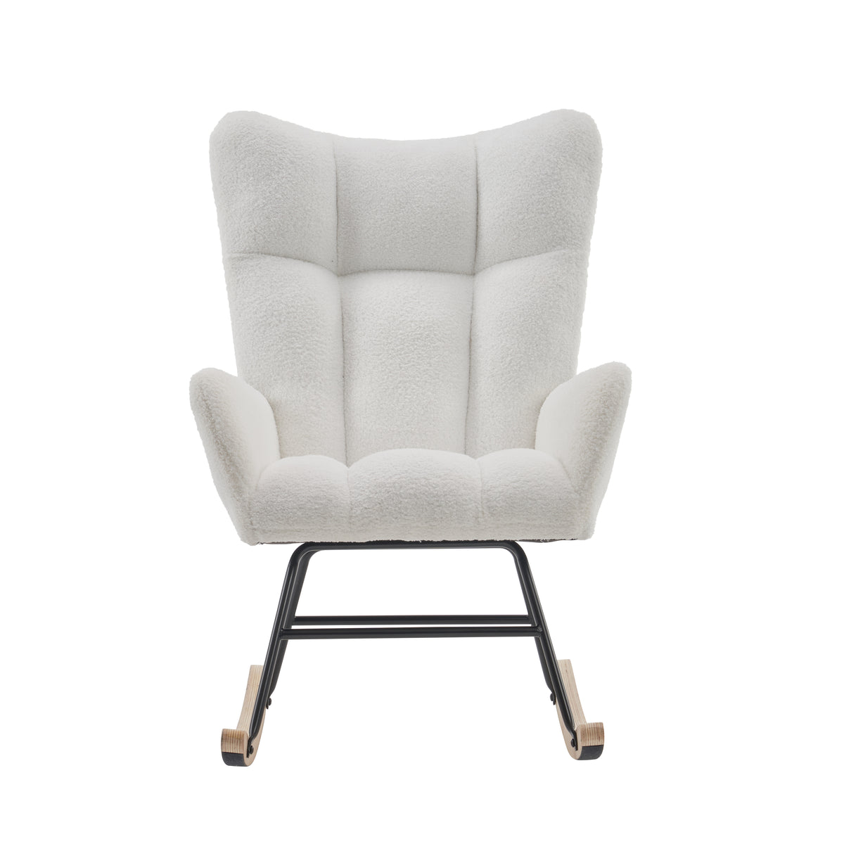 Teddy Fabric Rocking Nursery Chair – White