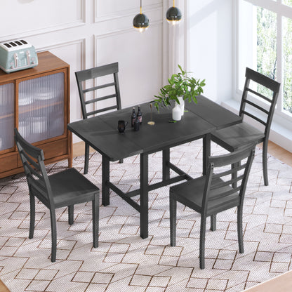 5-Piece Pendant Dining Set with Ladder Back Chairs