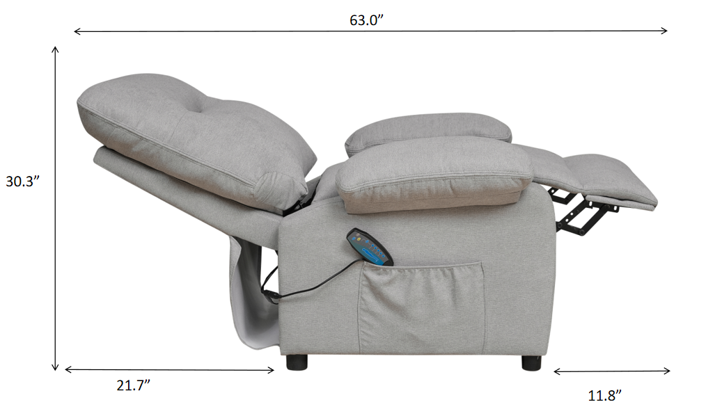 Heated Massage Recliner Chair Gray