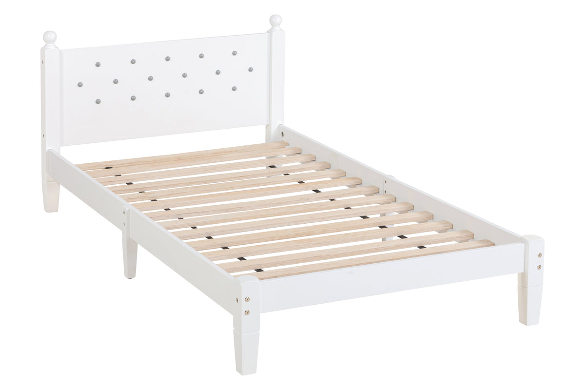 Twin Upholstered Bed with Button Headboard