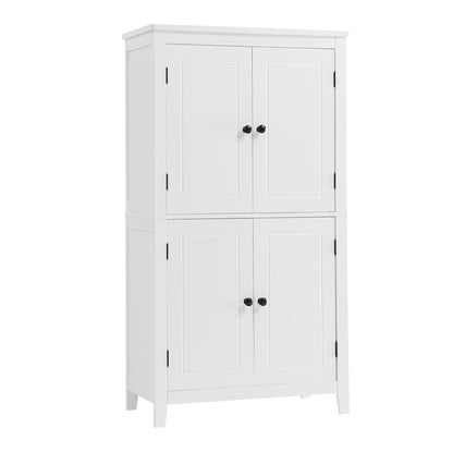 White Bathroom Floor Cabinet Adjustable Shelf