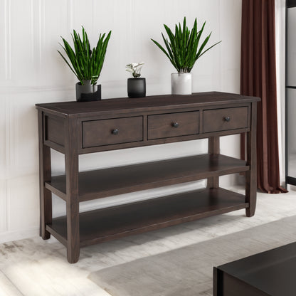 Retro Wood Console Table – Espresso Finish