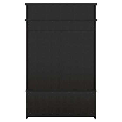 Hall Tree with Sliding Door and Hooks Black