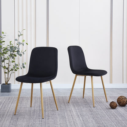 Set of 4 Black Dining Chairs Modern Design