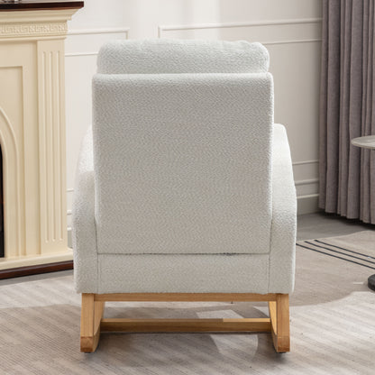 Accent Rocking Chair with Footrest – Black Rubber Wood
