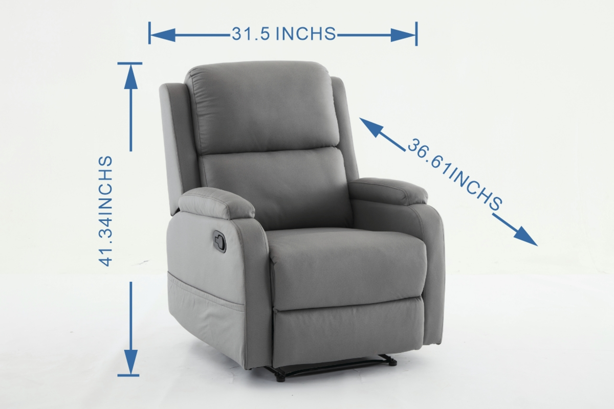 Adjustable Recliner Chair Fabric Gray