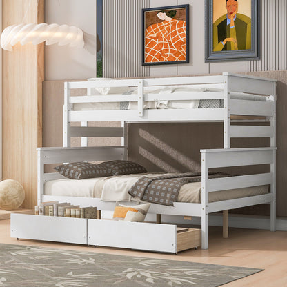 Twin over Full Bunk Bed White