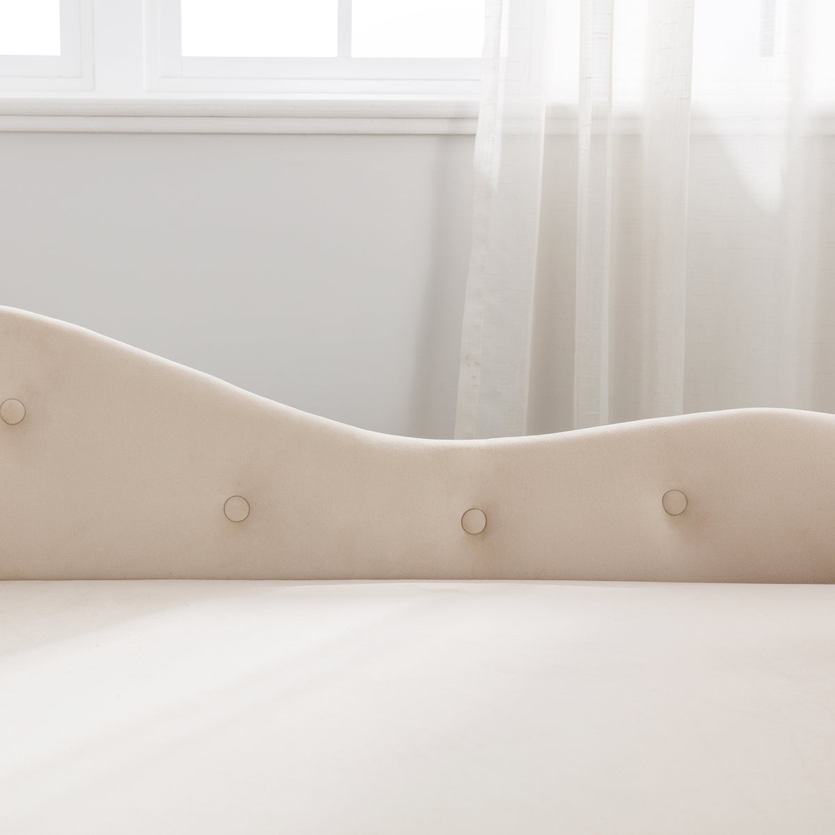 Beige Chaise Lounge with Storage and Pillow