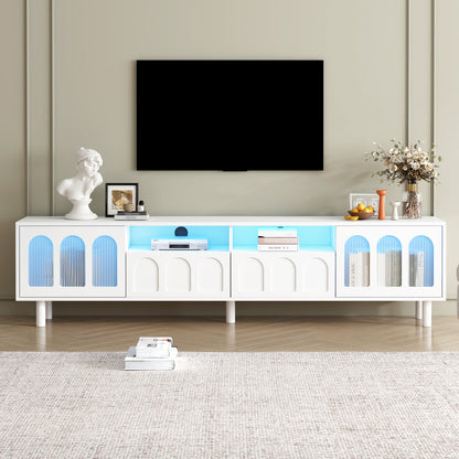 Cream Gloss LED TV Stand – 80”