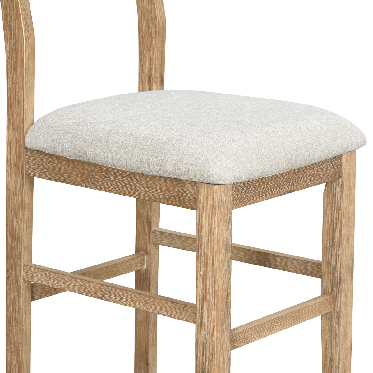 Farmhouse Counter Dining Set (5 pcs) – Brown & Beige