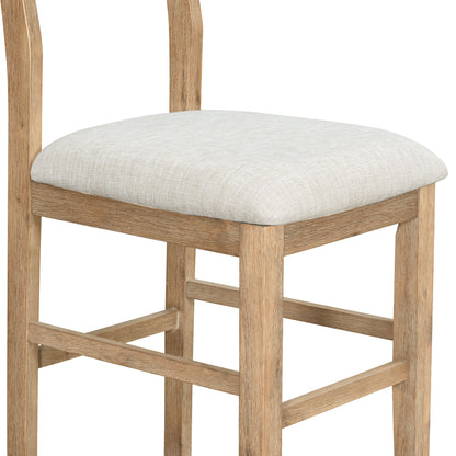 Farmhouse Counter Dining Set (5 pcs) – Brown & Beige