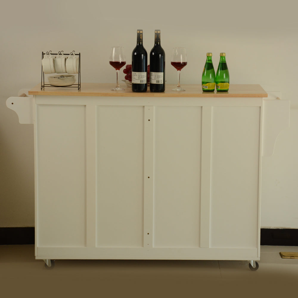 Kitchen Cart with Wood Countertop
