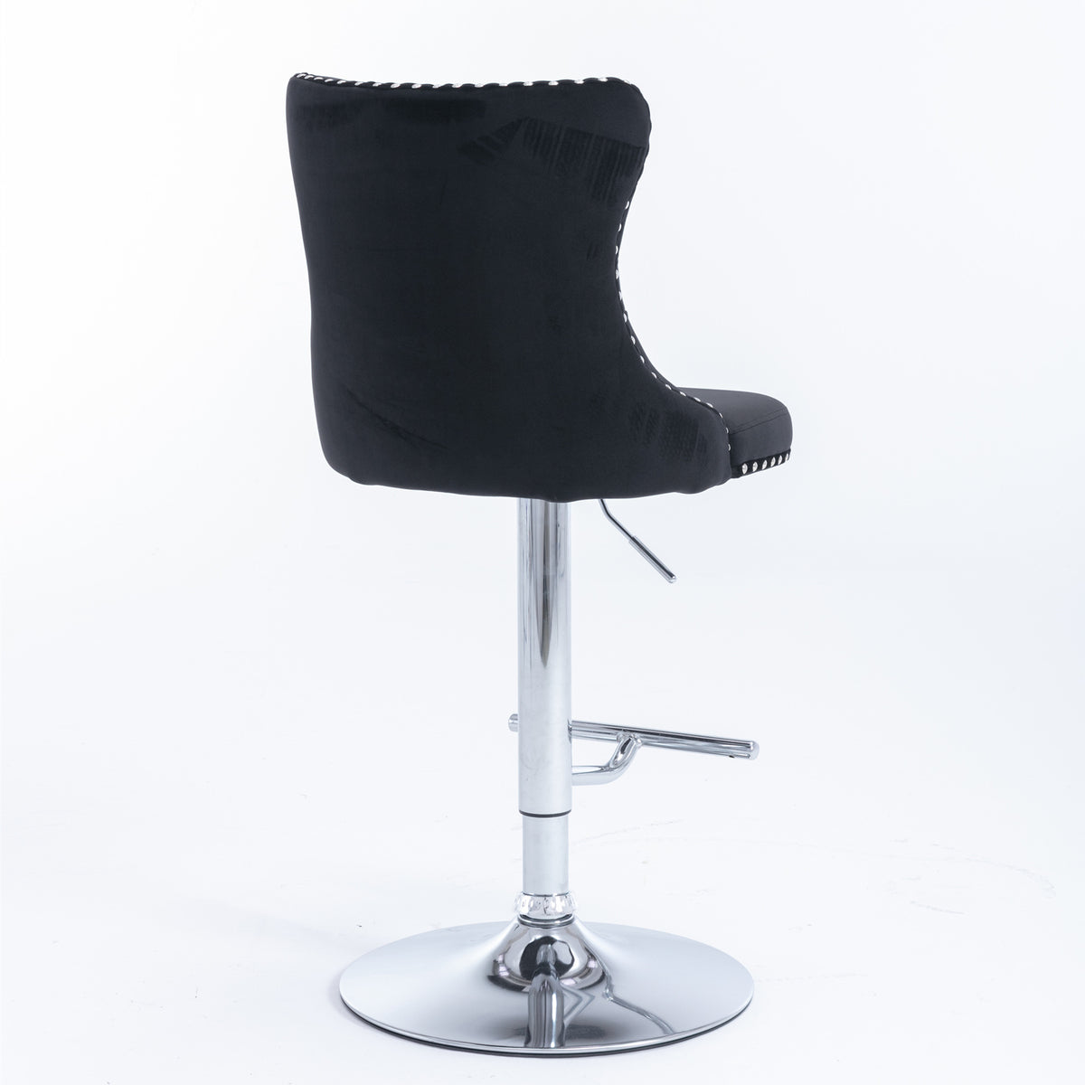Modern Chrome Bar Stool Set (2 pcs) – Black