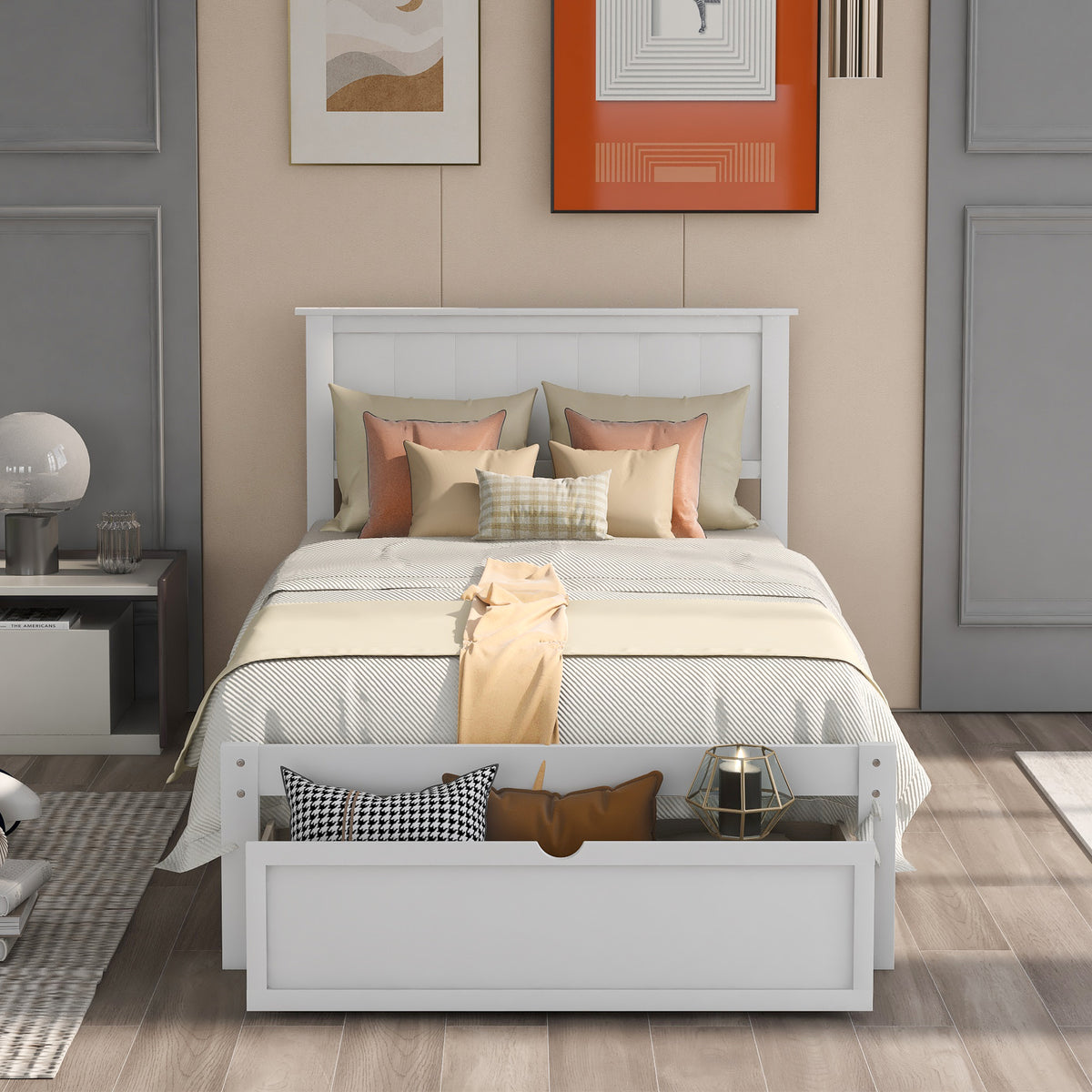 Twin Platform Bed White