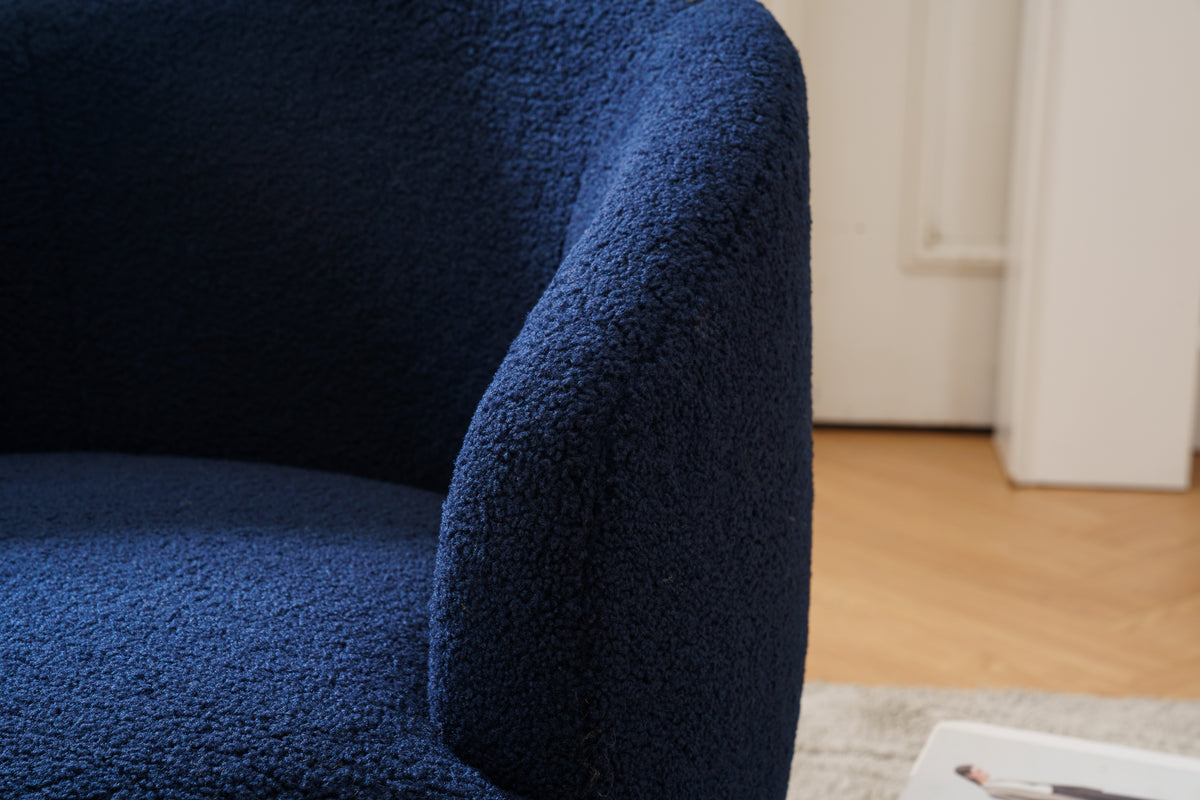 Teddy Barrel Accent Chair – Navy Blue