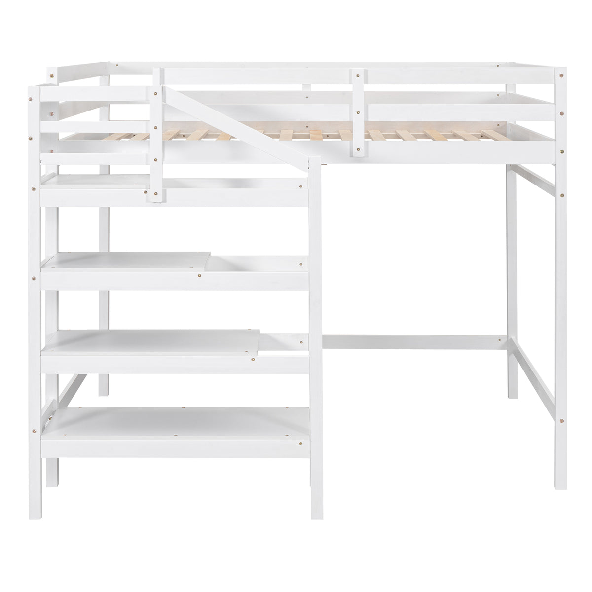 Full Loft Bed with Storage – White Finish
