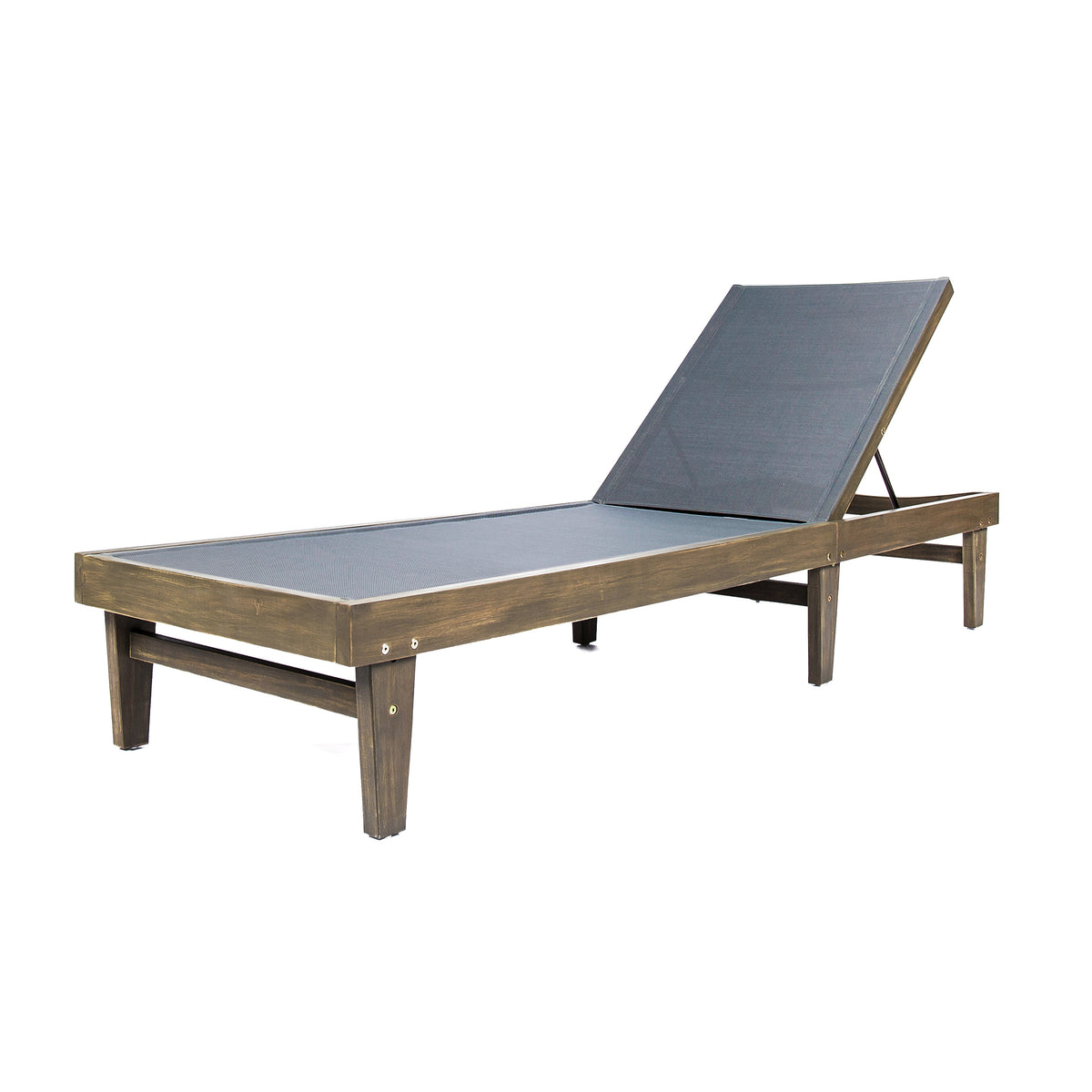 Summerland Outdoor Mesh Chaise Lounge – Dark Grey