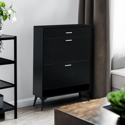 Black Shoe Storage Cabinet