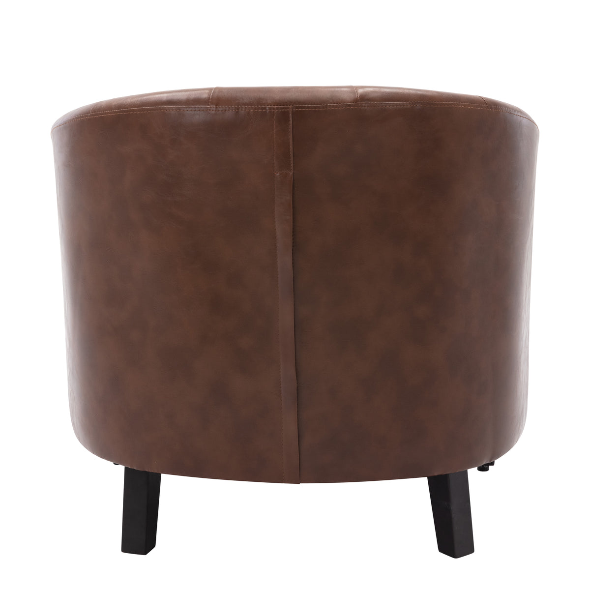 PU Leather Barrel Club Chair – Tufted Lounge Design