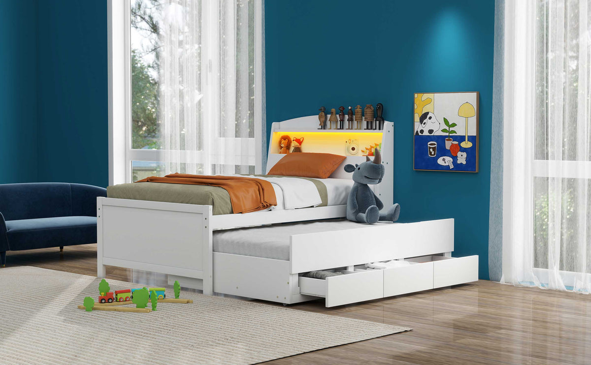Twin Platform Bed White